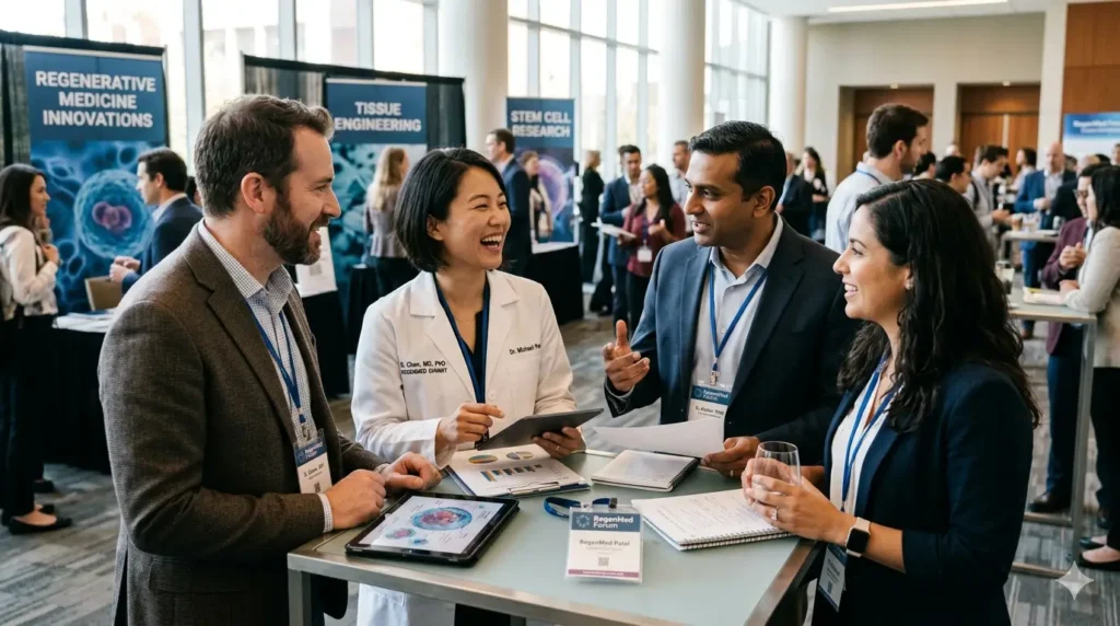Gynecologists and regenerative medicine specialists collaborating during an advanced aesthetic gynecology training session